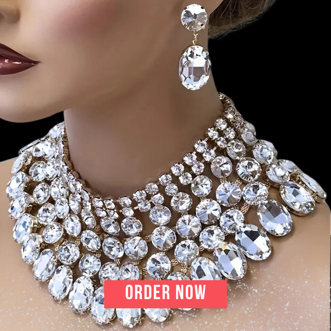 Exaggerated Style Rhinestone Jewelry Set