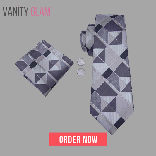 Grey Novelty Tie Set