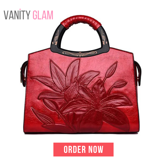 Elegant Embossing Floral Tote Bag