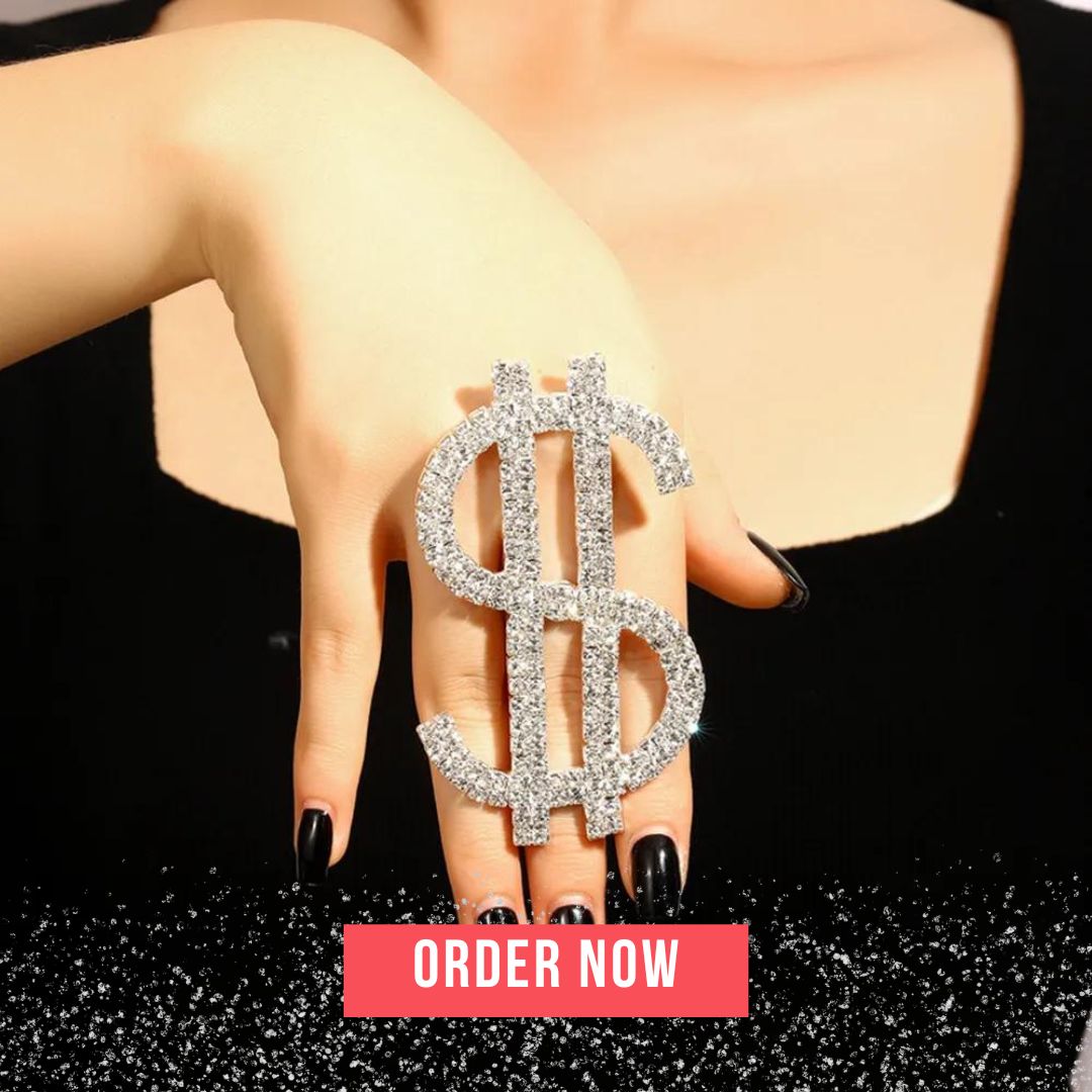 Oversized Dollar Sign Open Ring