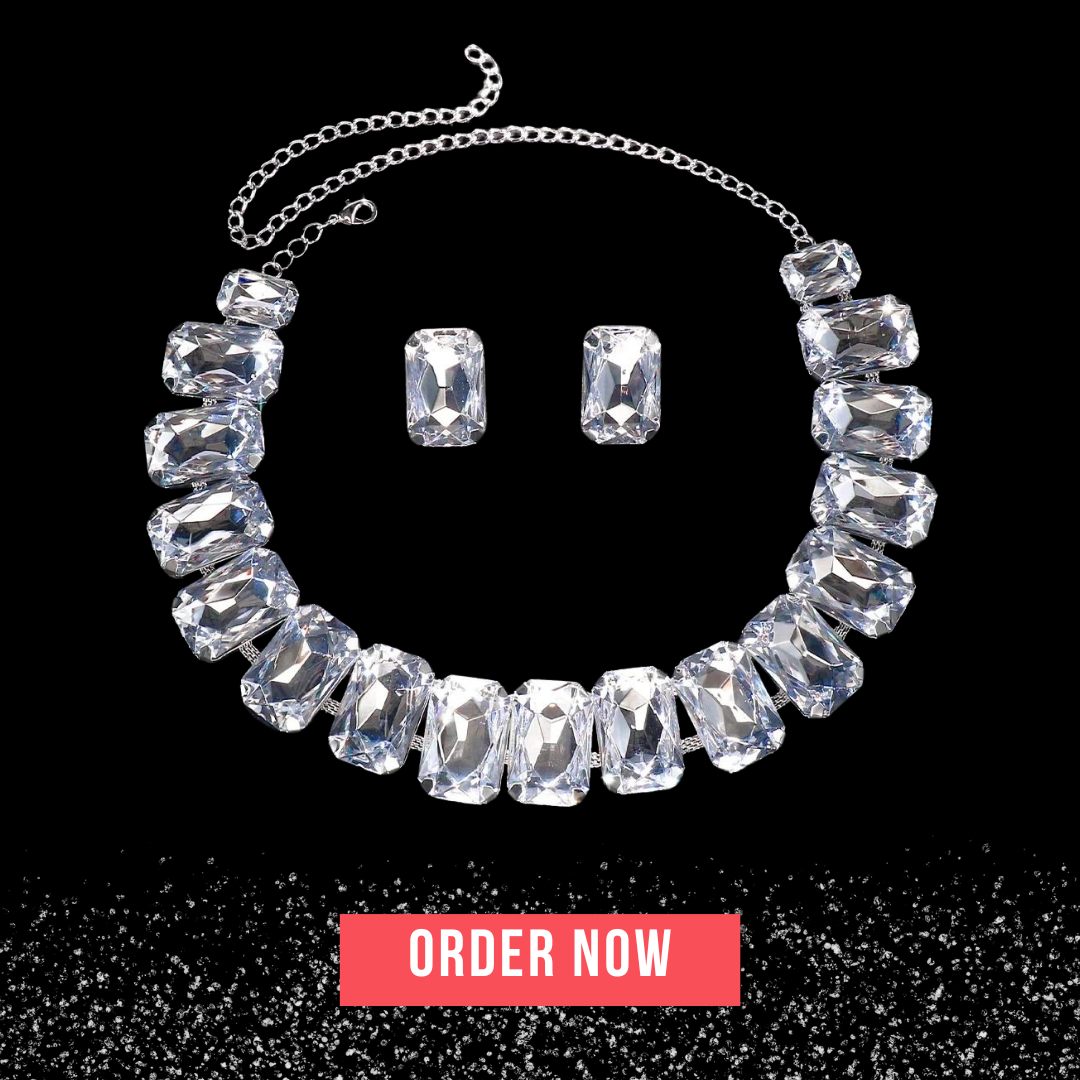 Bold Square Crystal Jewelry Set