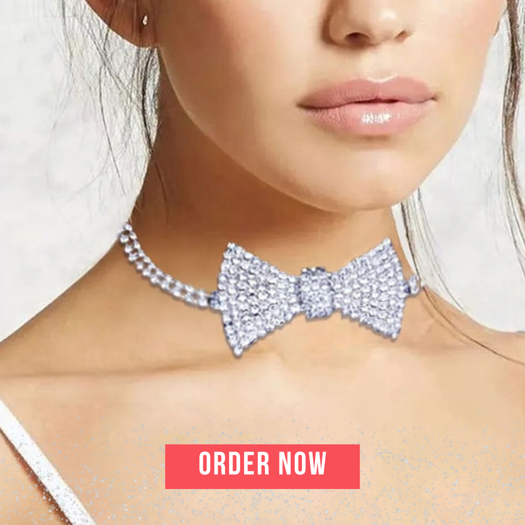 Classic Crystal Bow Choker Necklace