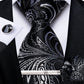 Luxury Retro Striped Floral Tie Set for Men with Clip, Cufflinks & Handkerchief