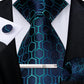 Luxury Retro Striped Floral Tie Set for Men with Clip, Cufflinks & Handkerchief