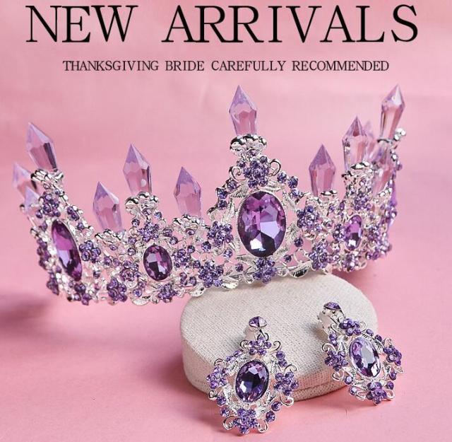 Purple Crystal  Tiara Crown
