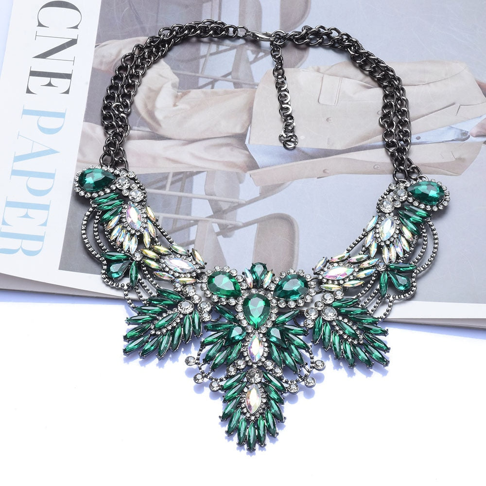 Green Ancestral Bohemian Big Necklace