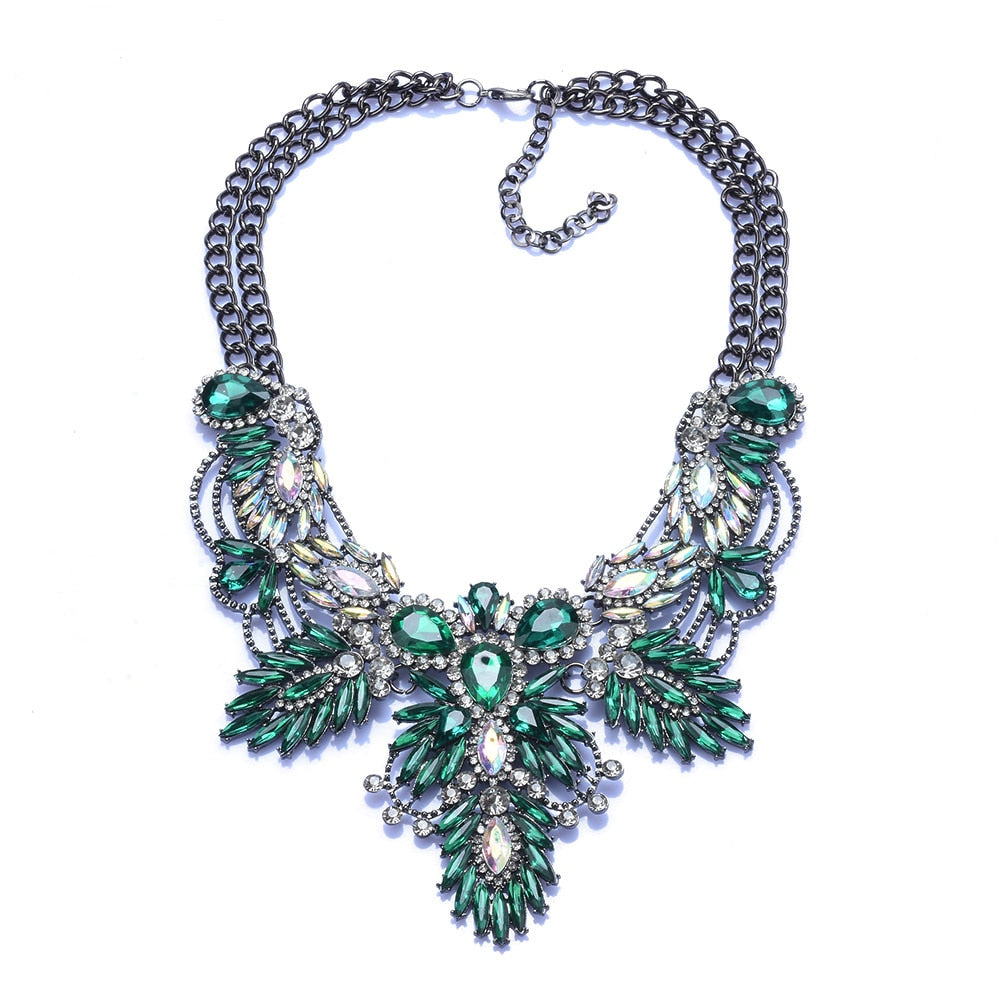 Green Ancestral Bohemian Big Necklace