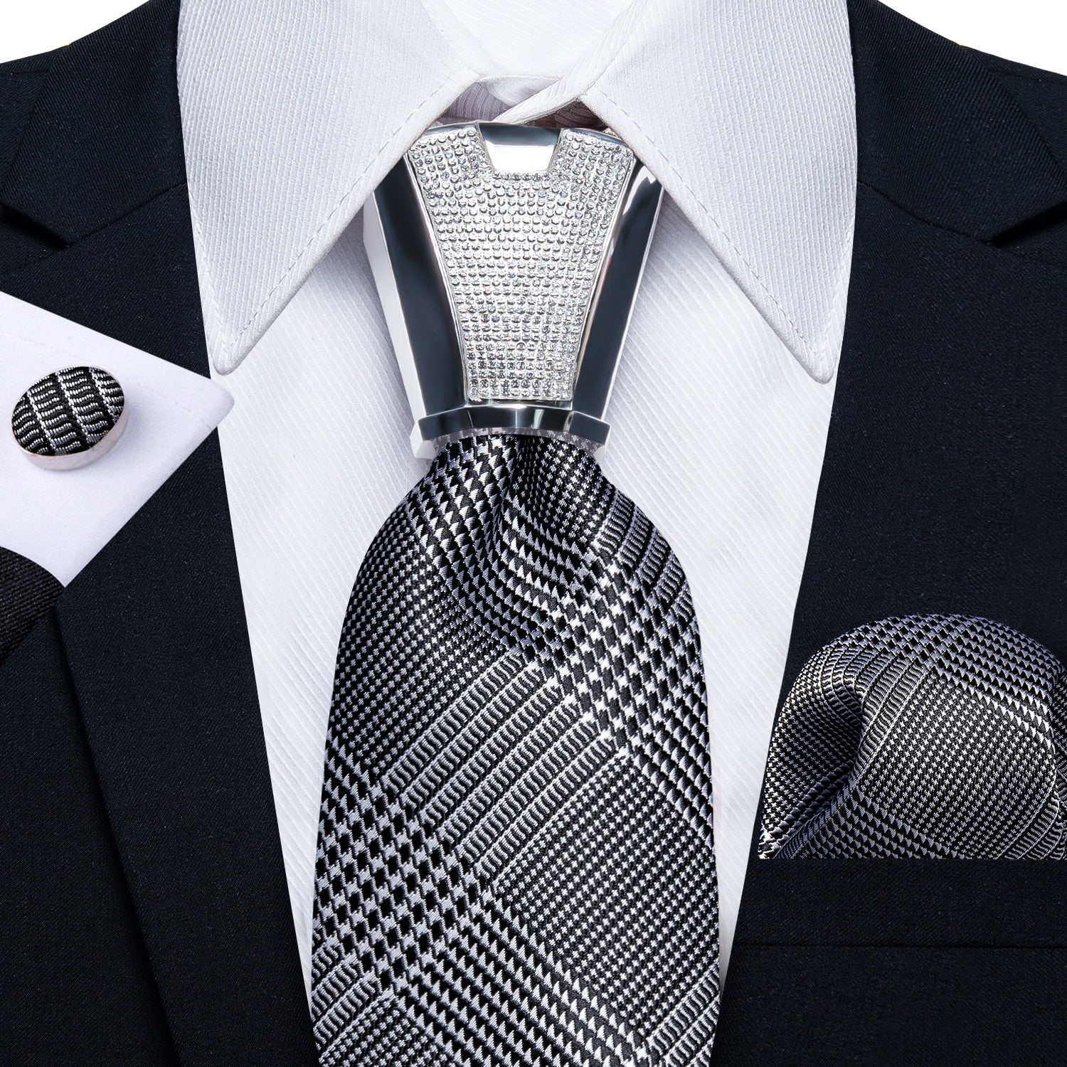 Business Plaid Black Ties