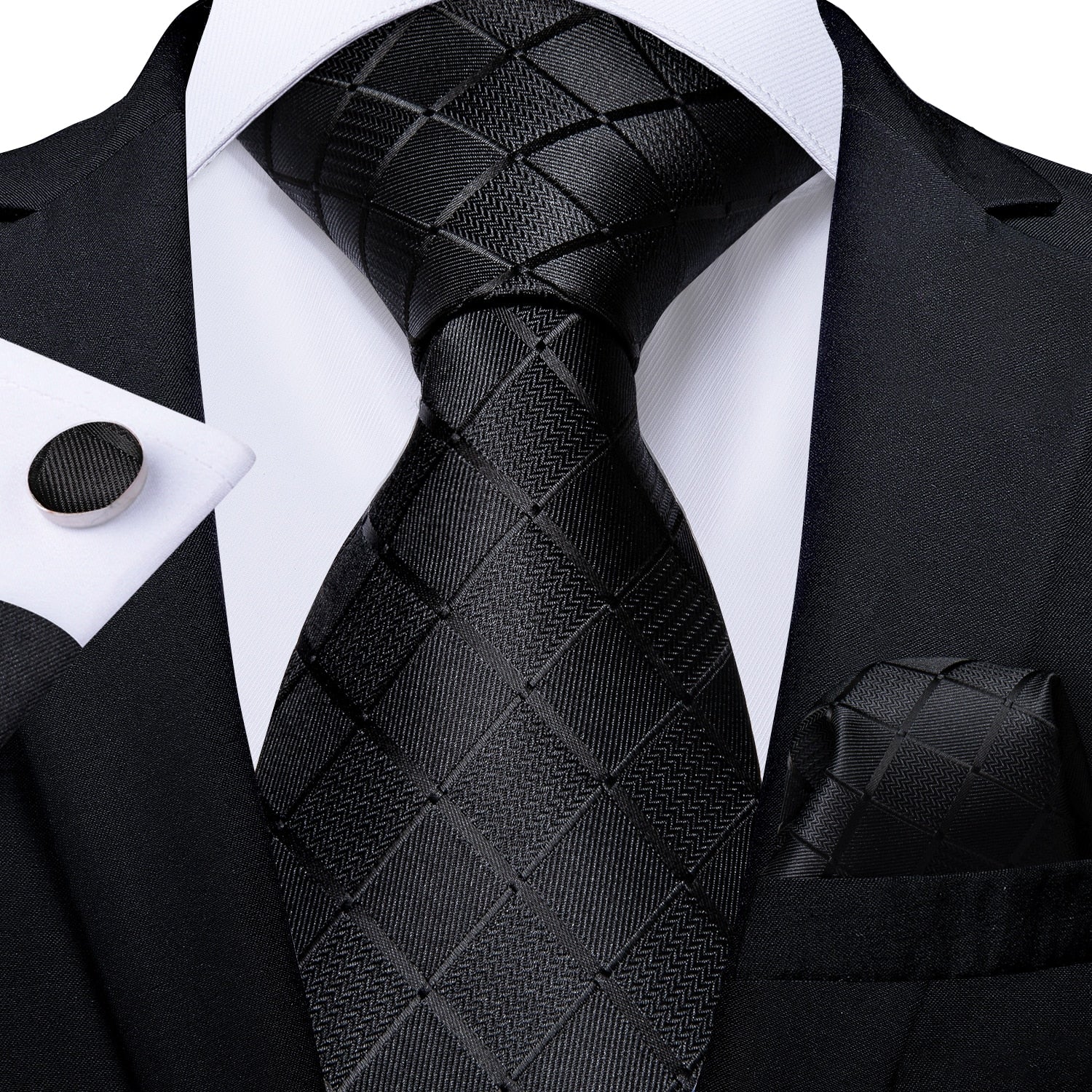 Business Plaid Black Ties