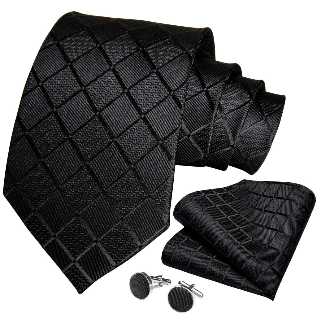 Business Plaid Black Ties