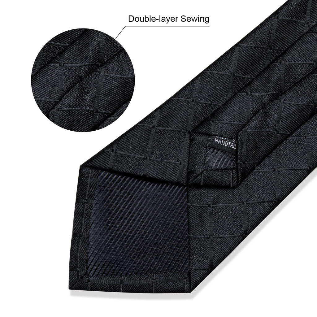 Business Plaid Black Ties