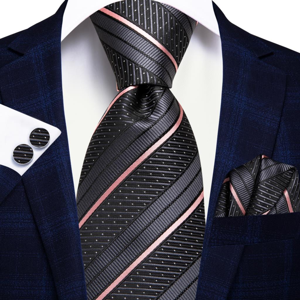 Champagne Striped Paisley Tie Set