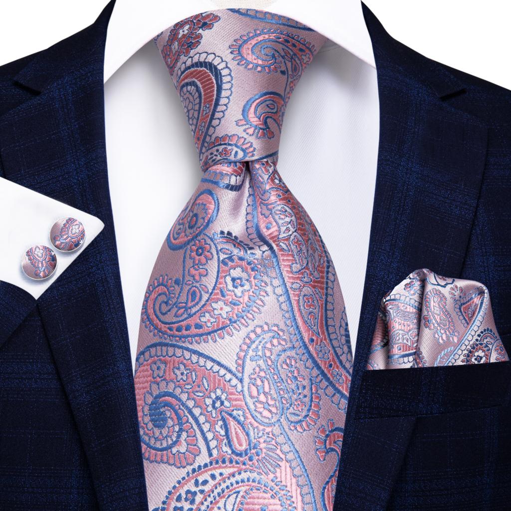 Champagne Striped Paisley Tie Set