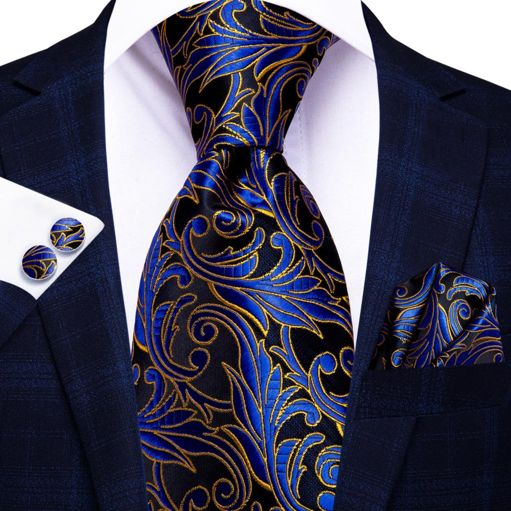 Champagne Striped Paisley Tie Set