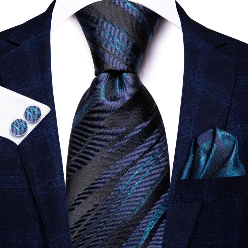 Champagne Striped Paisley Tie Set