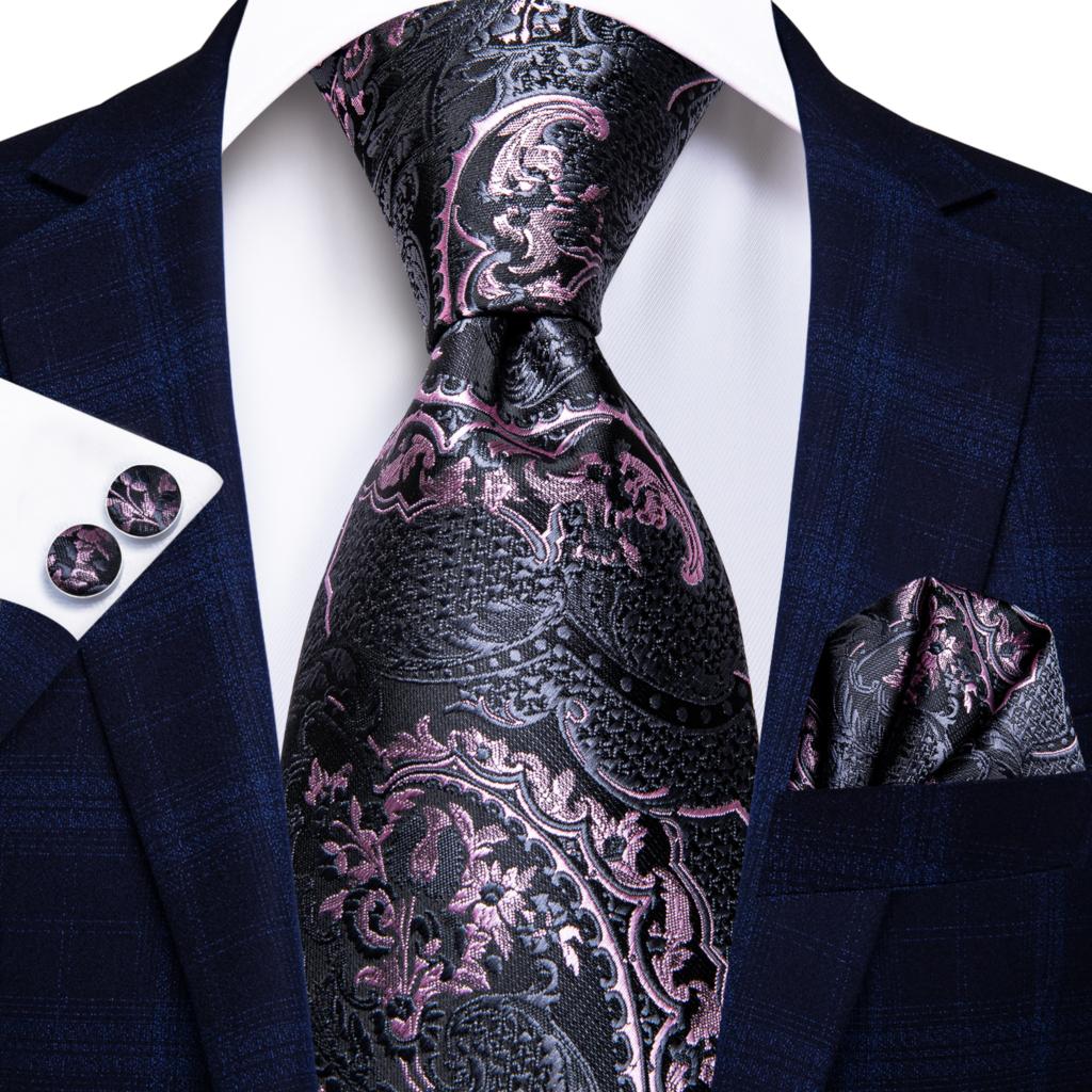Champagne Striped Paisley Tie Set