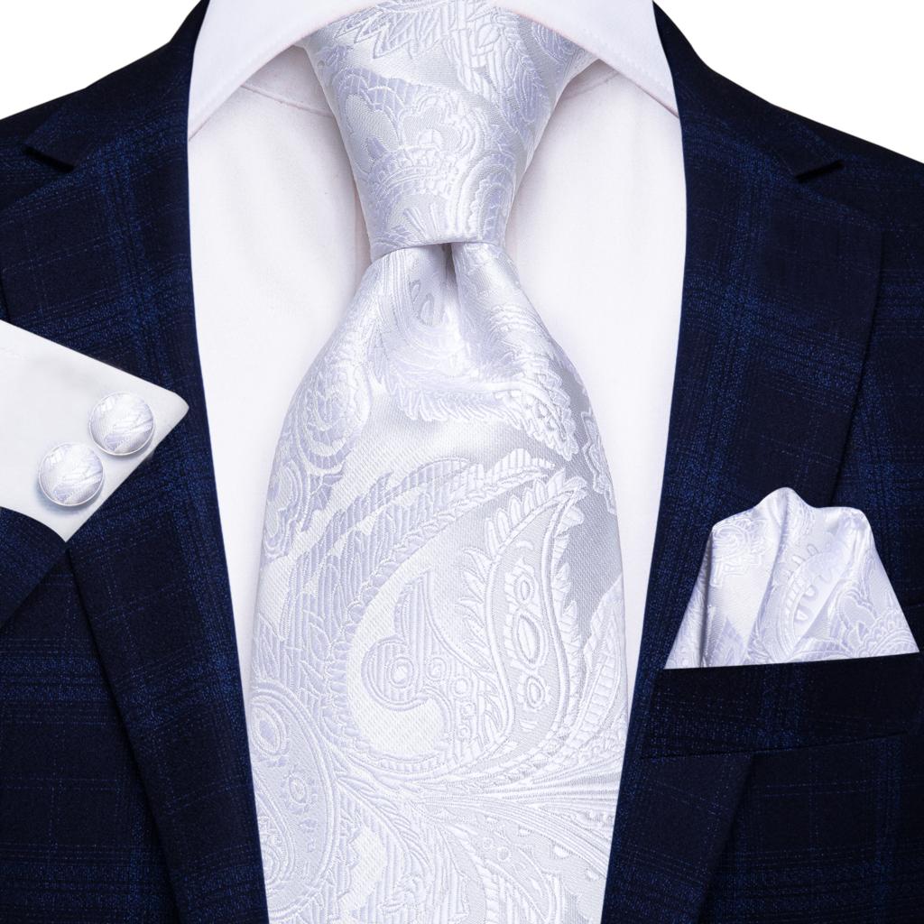 Champagne Striped Paisley Tie Set