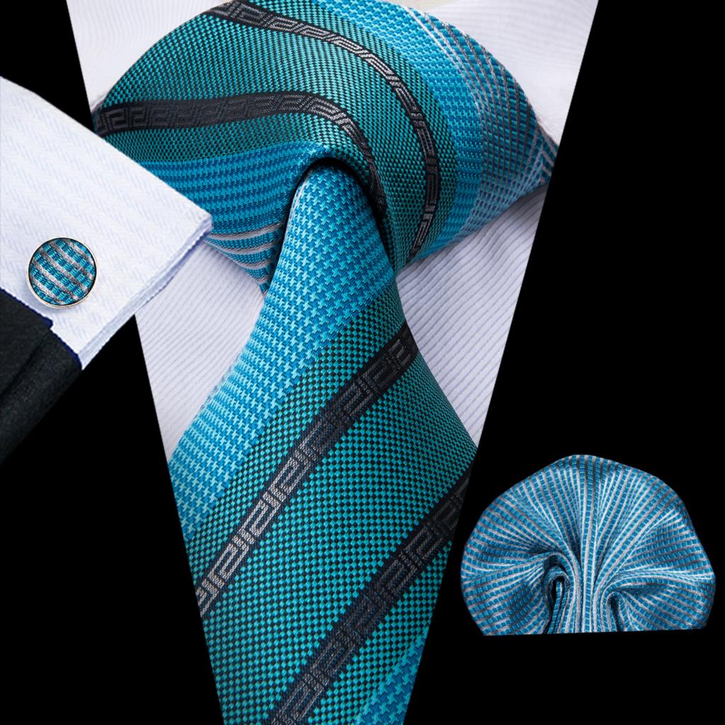 Champagne Striped Paisley Tie Set