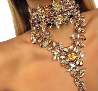 Fashion Chunky Gem Crystal Necklace