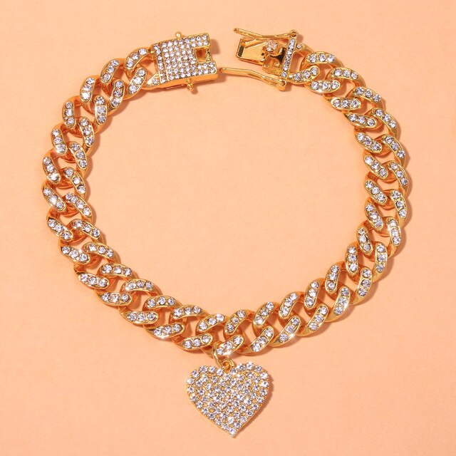 Crystal Heart-Shaped Anklet