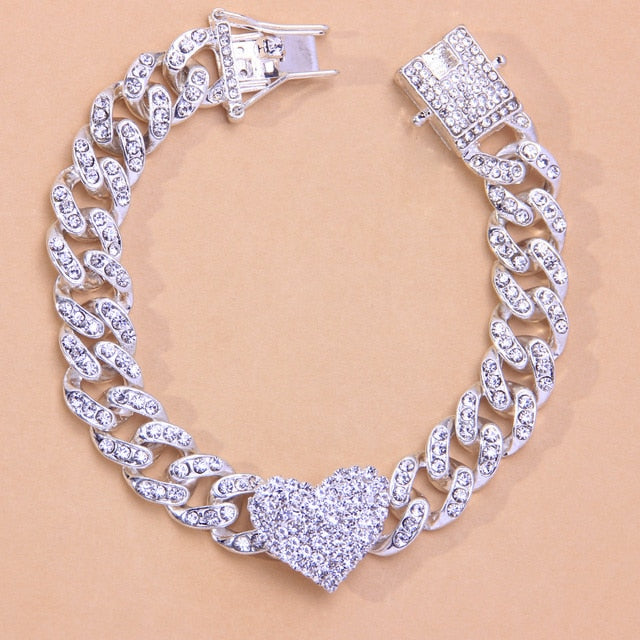 Crystal Heart-Shaped Anklet