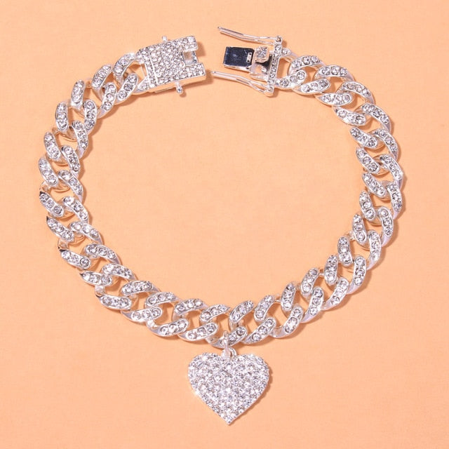 Crystal Heart-Shaped Anklet