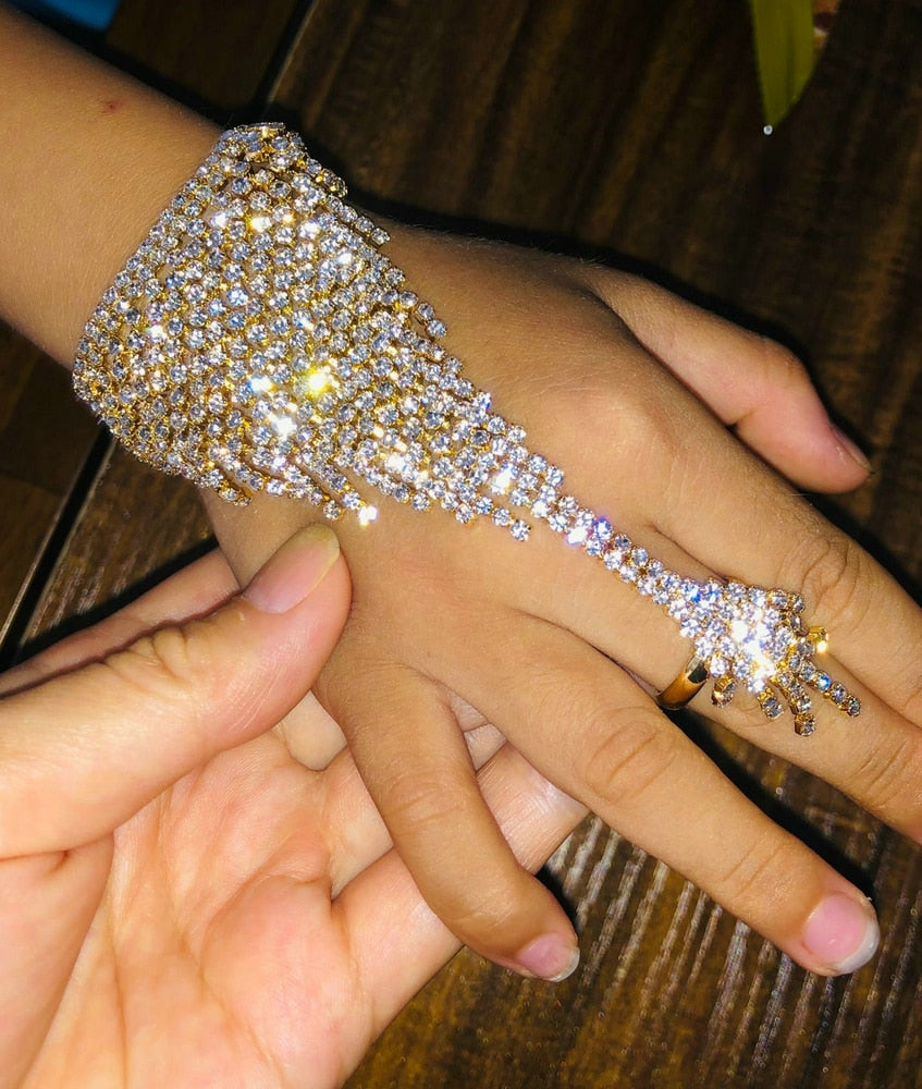 Girls Crystal Ring Bracelet