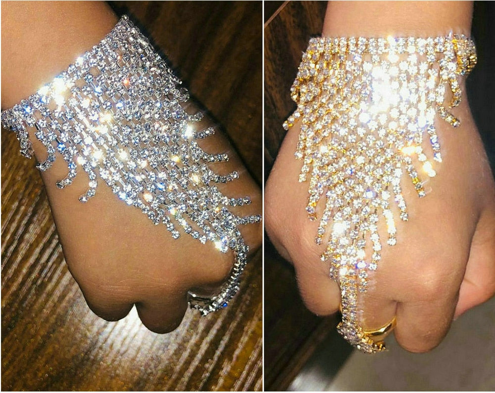 Girly Crystal Ring Bracelet