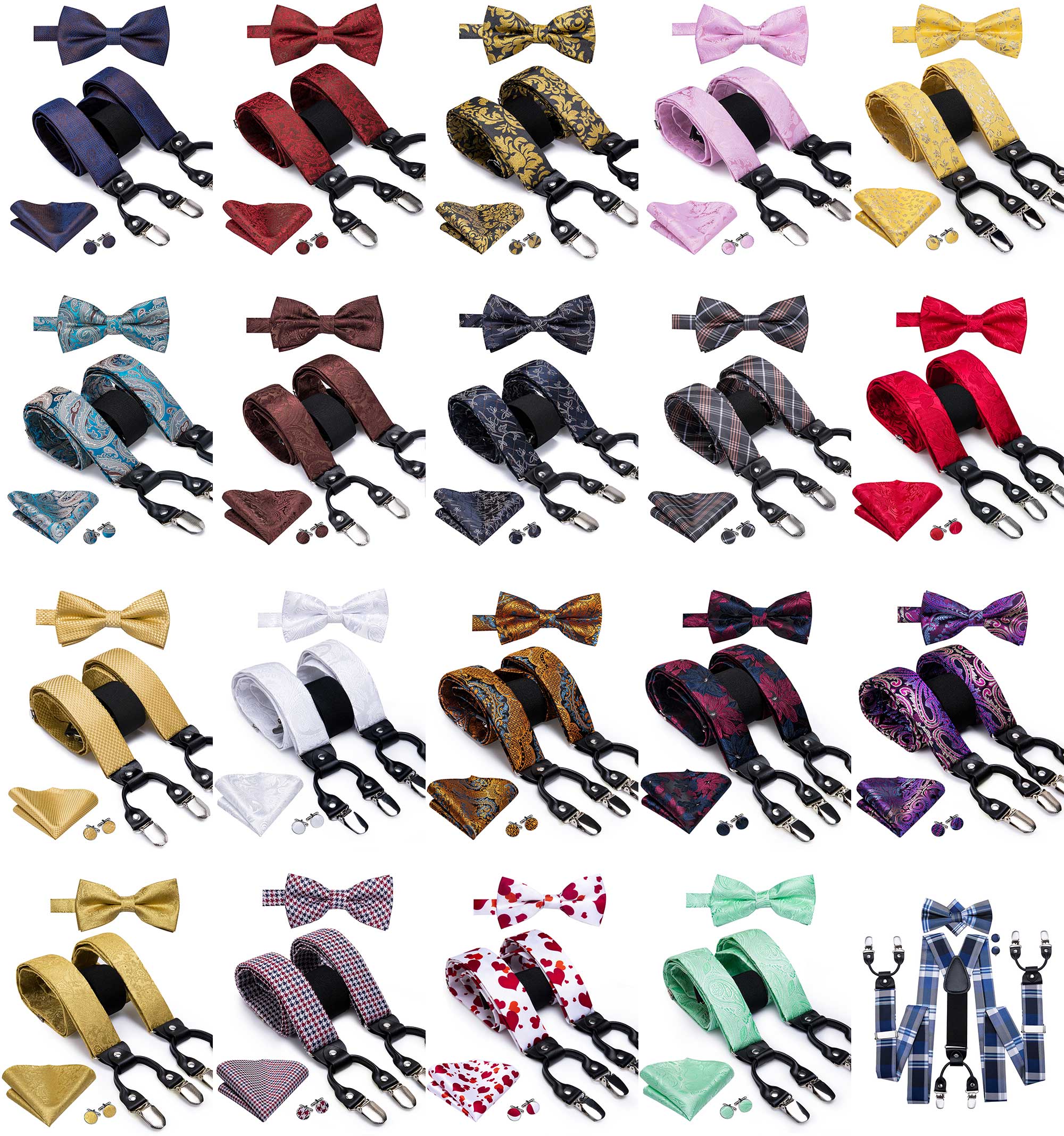 Vintage Silk Suspender Set