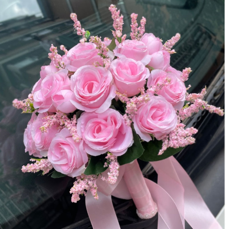 Artificial Natural Rose Wedding Bouquet