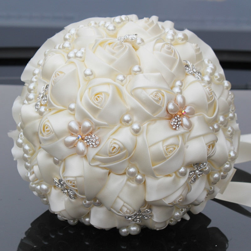 Ivory Silk Rose Bridal Bouquets