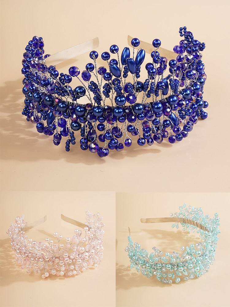 Pearl Crystal Bridal Crown