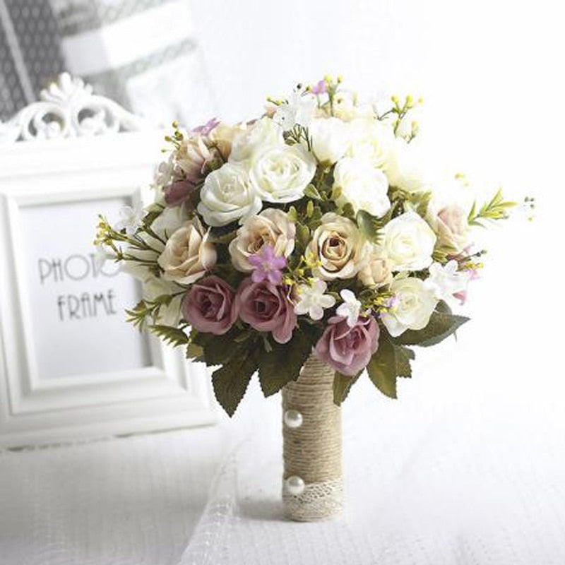 Purple White Wedding Bouquet