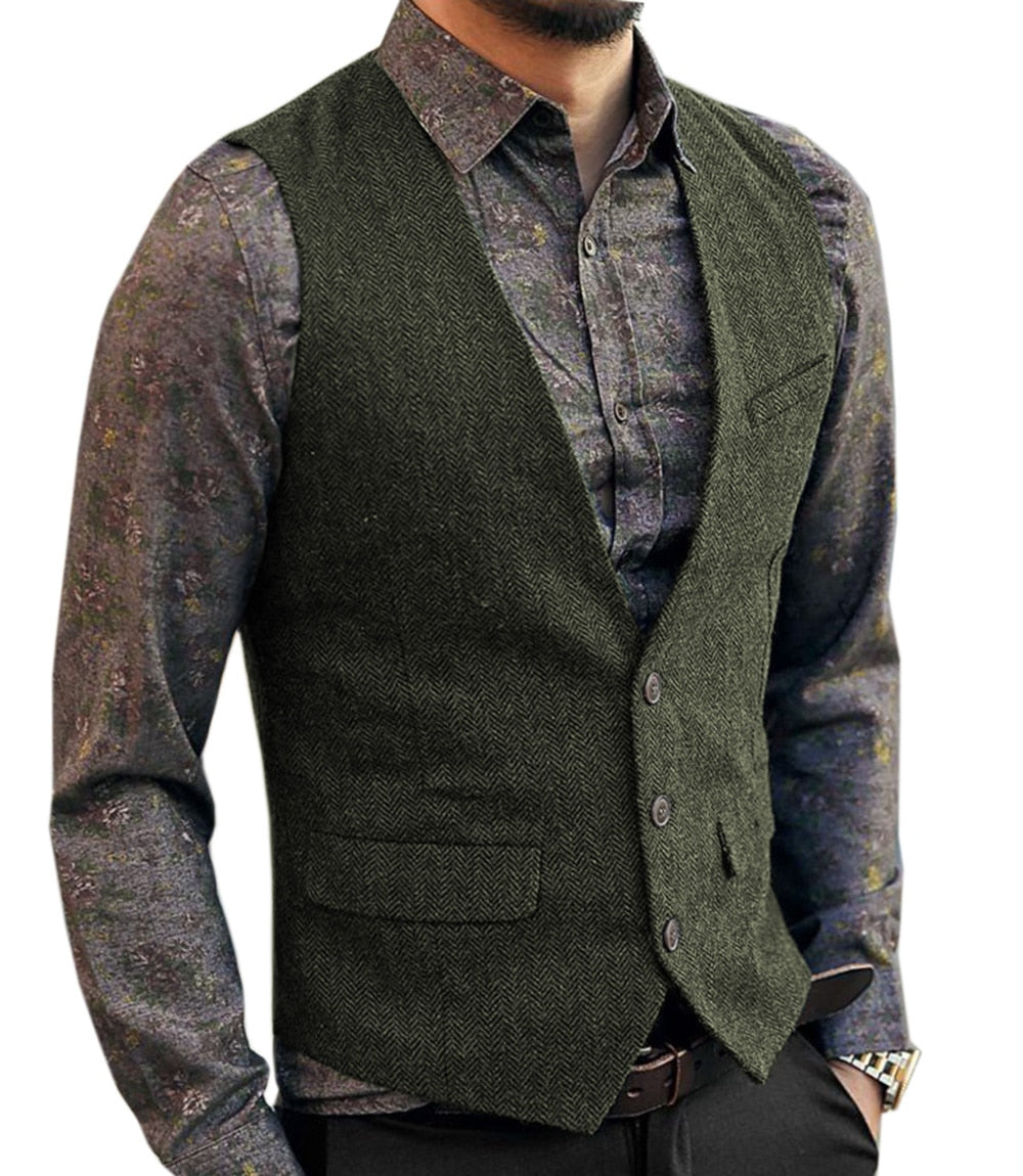 Mens V-Neck Suit Vests