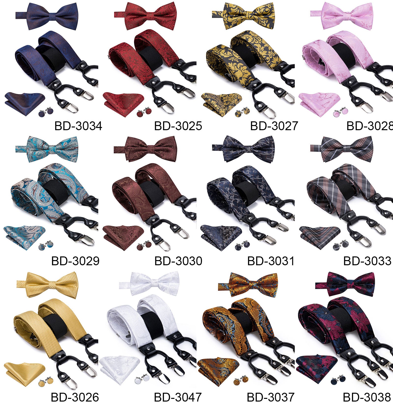 Men's Suspenders Bow Tie