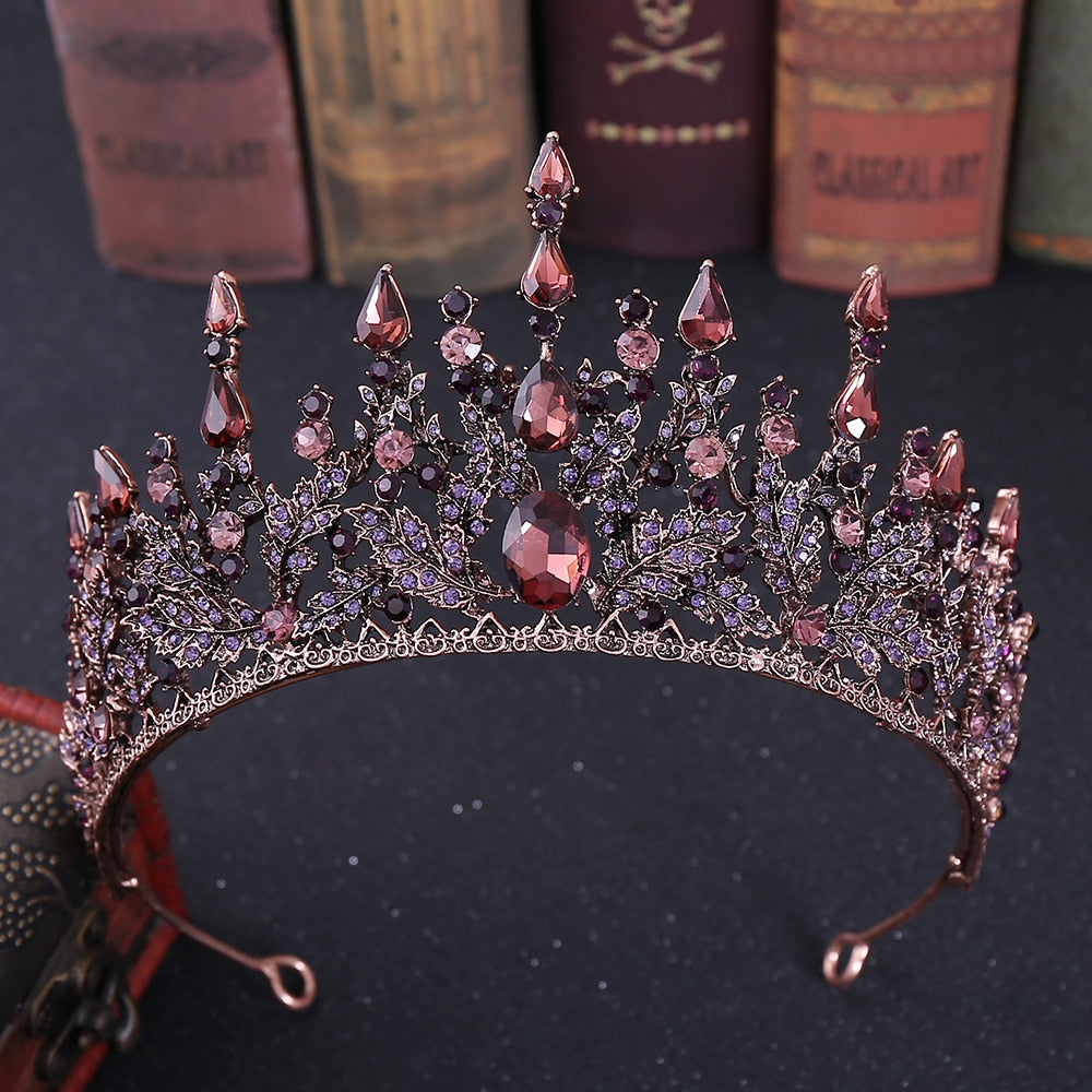 Retro Bronze Crystal Tiara