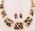Geometric Leopard Necklace Sets