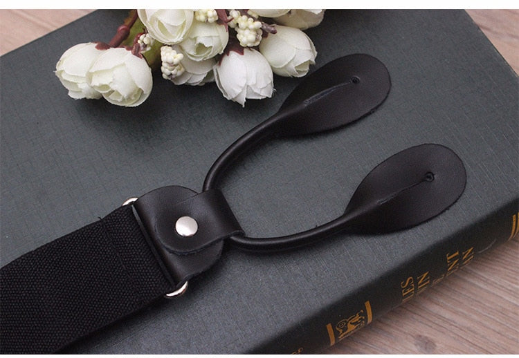 Mans Leather Suspenders