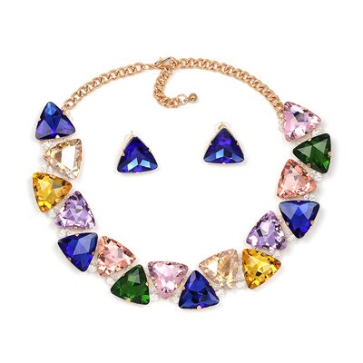 Colorful Crystal Colar Necklace Set