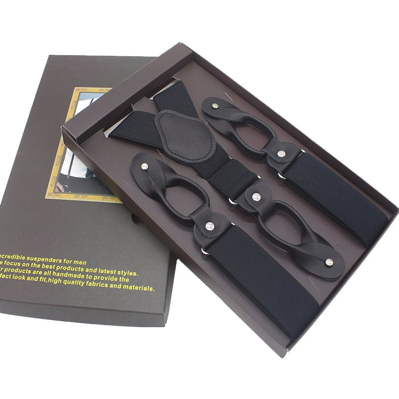 Mans Leather Suspenders