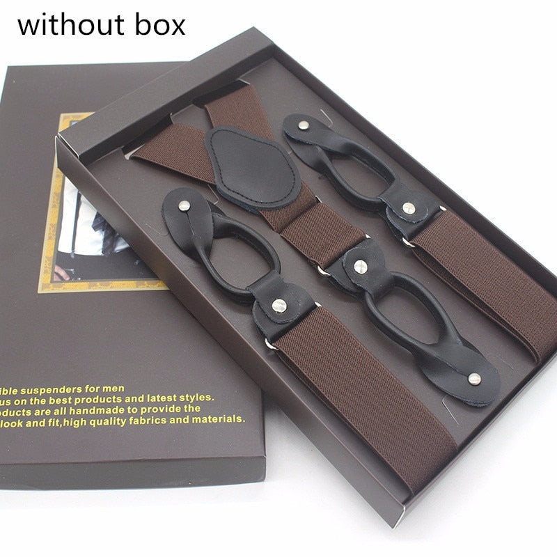 Mans Leather Suspenders