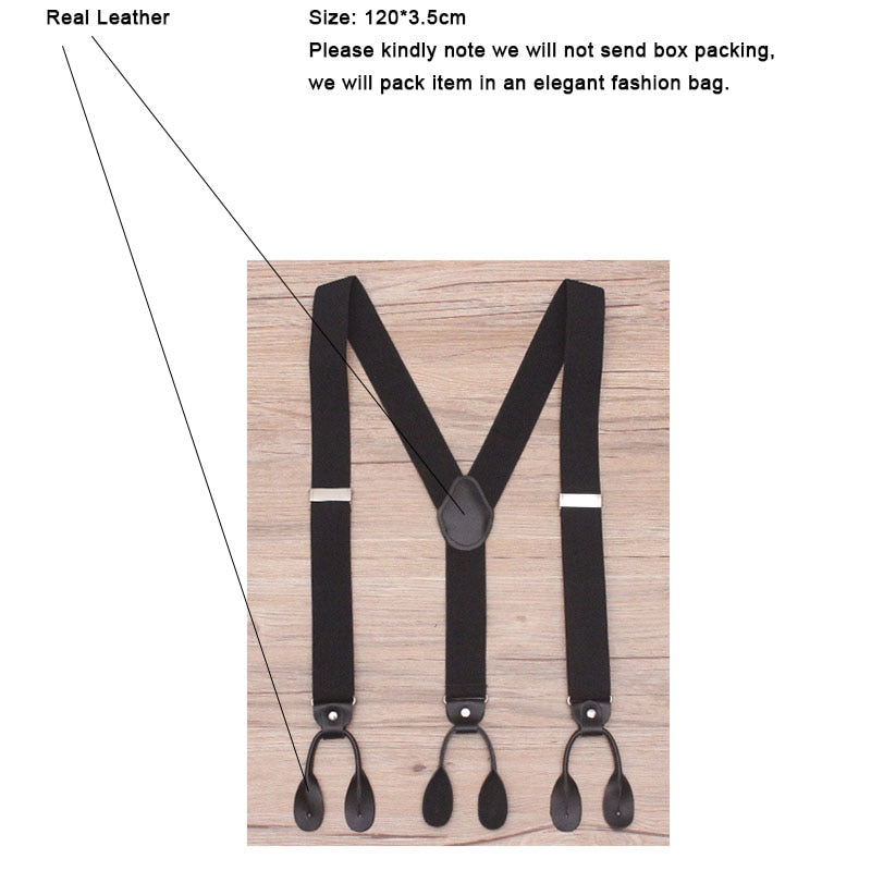 Mans Leather Suspenders