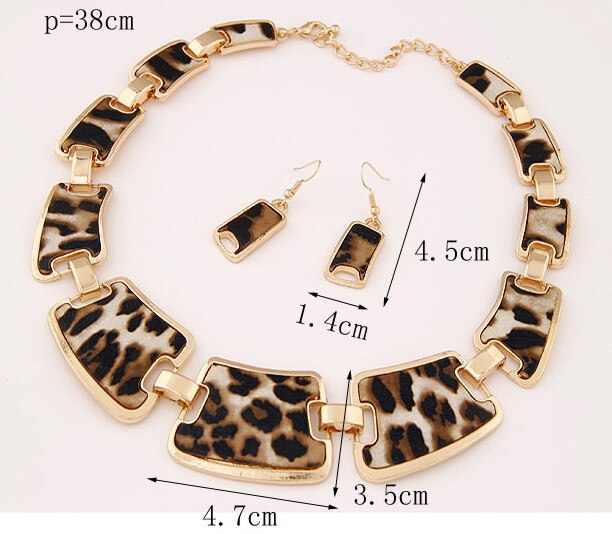 Geometric Leopard Necklace Sets