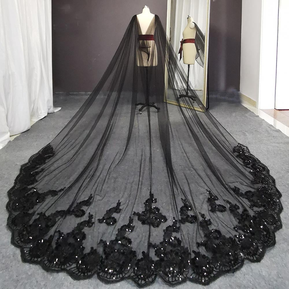 Black Long Wedding Veil