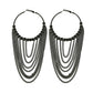 Circular Metal Long Tassel Earrings