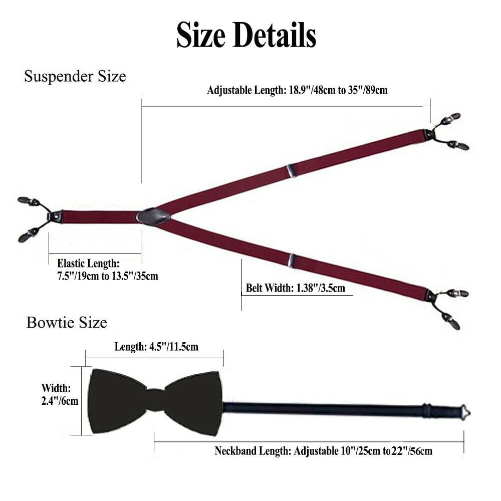 Men's Suspenders Bow Tie