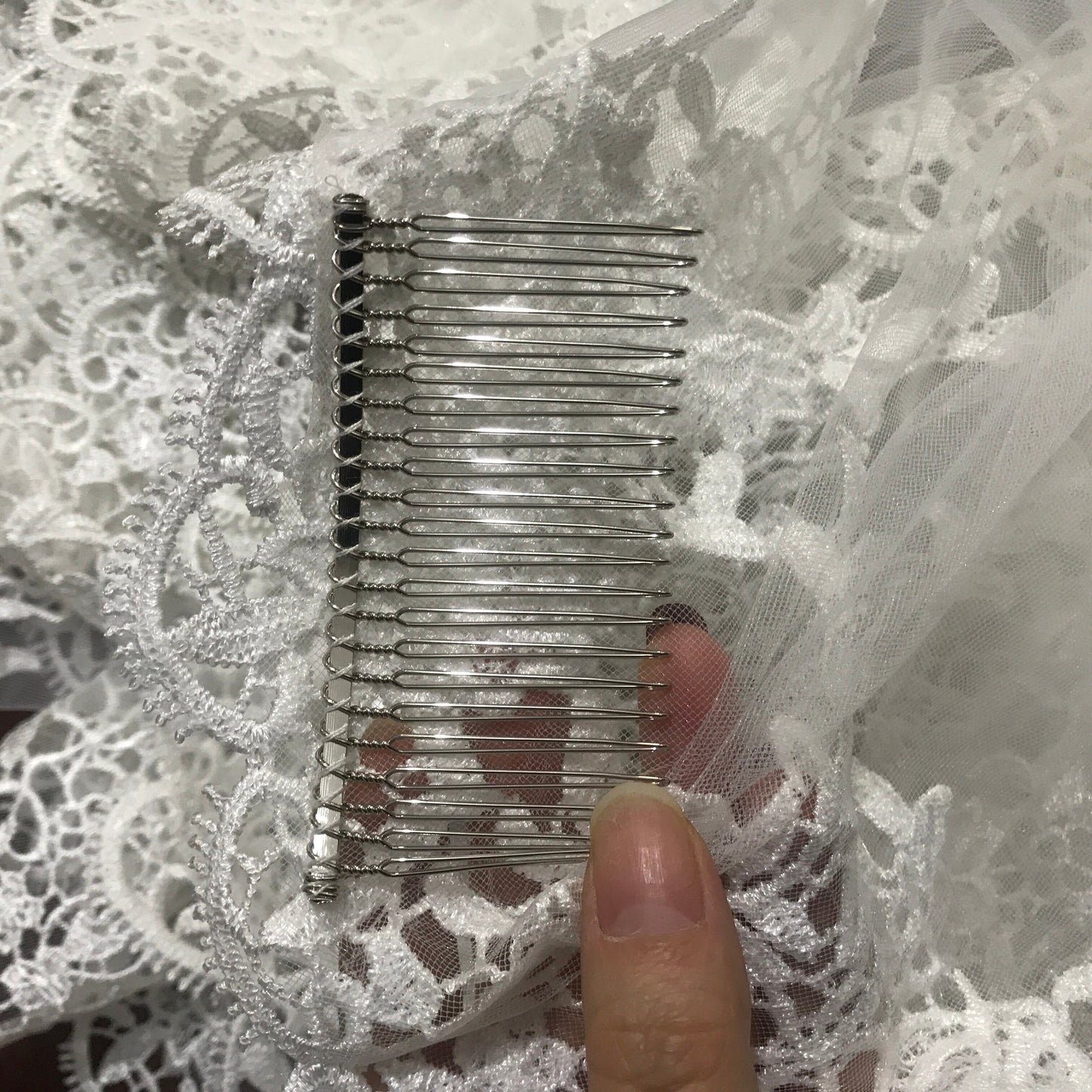 Bridal Veils Lace Appliqued Edge