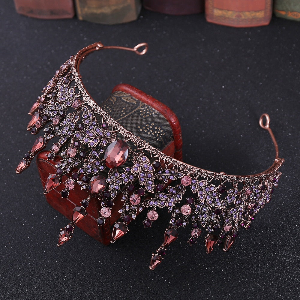 Retro Bronze Crystal Tiara
