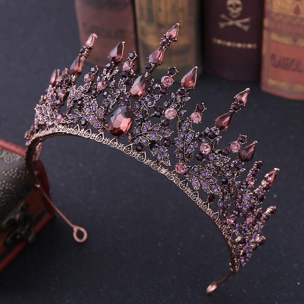 Retro Bronze Crystal Tiara