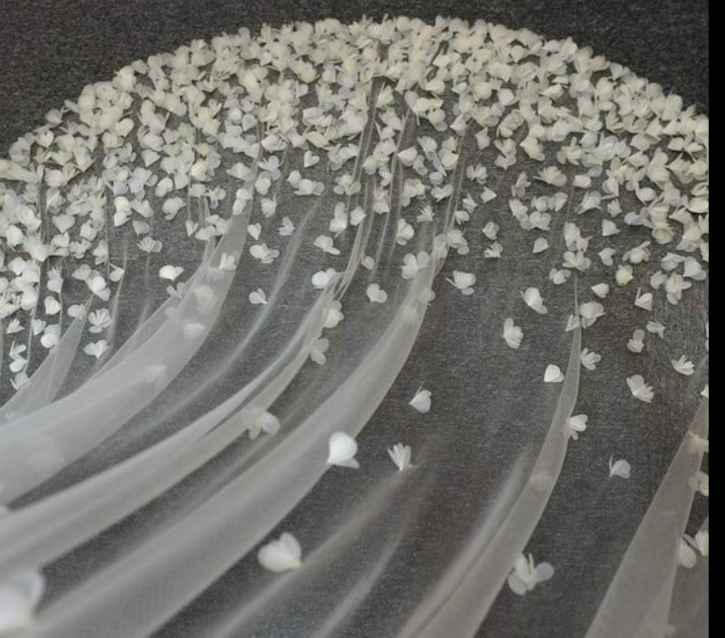 3D Flowers Wedding Veil